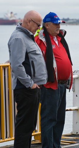 The late Steve Searle (right) with close friend, offshore racing rival and business associate Bill Barry-Cotter. - Steve Searle funeral © Andrew Gricks http://www.andrewgricksphotography.com